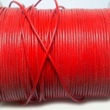 CCR15 / Cordón cuero redondo 1.5mm. Rojo. 1 Metro.