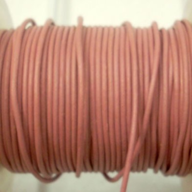 CCR15 / Cordón cuero redondo 1.5mm. Rosa palo. 1 Metro.