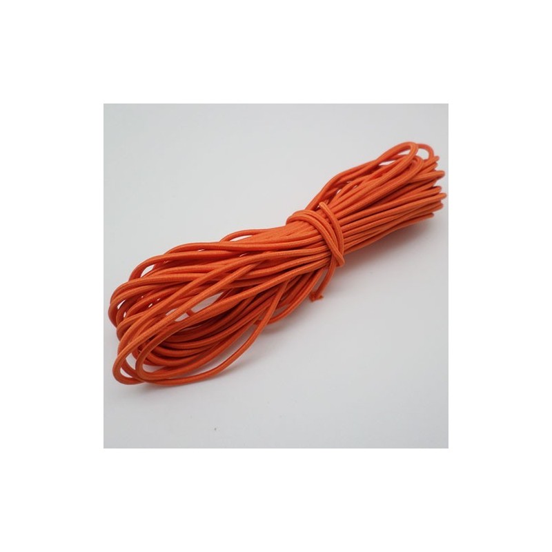 Cordón Elástico Naranja 2,5mm. 1metro