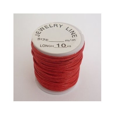 Cordón de Algodón Rojo. 1mm. - 10 m.