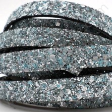 T30610 / TIRA PLANA GLITTER 10MM. CELESTE. 20CM.