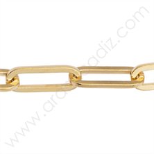 CO300894 / CADENA RECTANGULAR BAÑO ORO. 20CM.