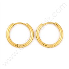1 PAR ARGOLLAS PENDIENTE ACERO ORO 16MM.
